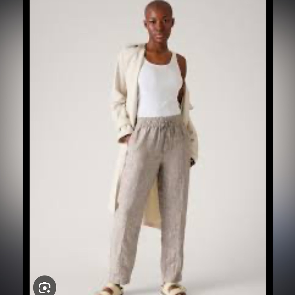 NWT Athleta retreat, linen ankle pant medium tall pyrite